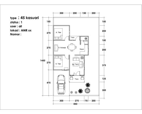 foto denah rumah tipe Aqwa Mulia Residence Komersil perumahan AQWA PERMAI RESIDENCE