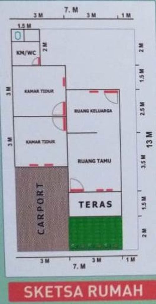 foto denah rumah tipe RST 36 perumahan Griya Cadika Mandiri