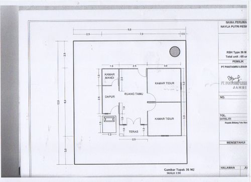foto denah rumah tipe 36/108 perumahan Perumahan Nayla putri residence