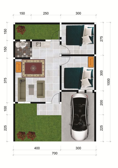 foto denah rumah tipe 40 perumahan BMW Klasteria Lavender