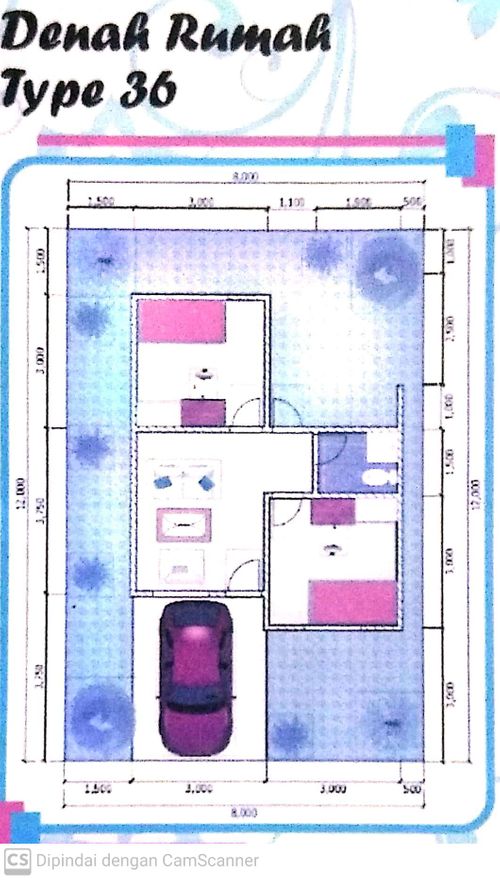 foto denah rumah tipe 36/96 perumahan Karya Mandiri Samarinda