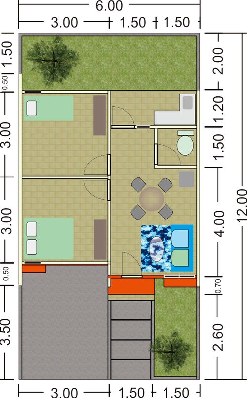 foto denah rumah tipe 36/72 perumahan Simpenan Residence