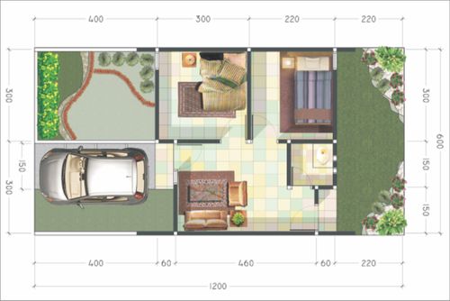 foto denah rumah tipe CLUSTER MAHONI perumahan ZARINDAH GARDEN PATTALASSANG