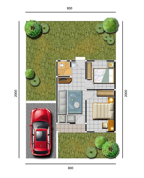 foto denah rumah tipe Alfa Premium 3 perumahan Pesona Alfa Sinergia