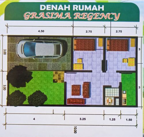 foto denah rumah tipe Hunian Nyaman perumahan PERUM GRASIMA REGENCY 