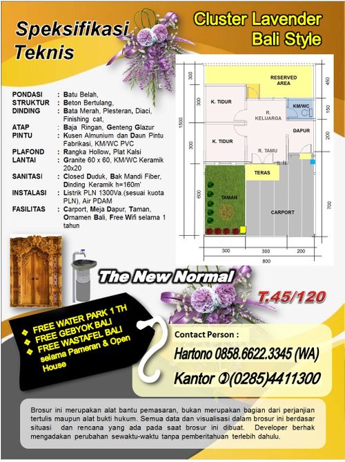 foto denah rumah tipe Bali style  perumahan BRD RESIDENCE 