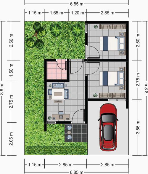 foto denah rumah tipe 30/60 perumahan Puri Kencana 3