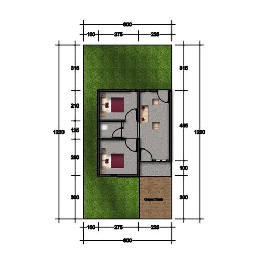 foto denah rumah tipe 30/72 perumahan GRIYA KARANG JOANG ASRI 2