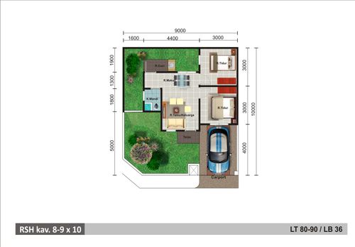 foto denah rumah tipe Jasmine A perumahan PERMATA MUTIARA MAJA - CLUSTER ORION