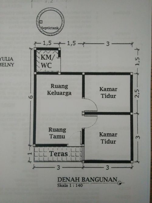 foto denah rumah tipe 36/200 perumahan NUGRAHA RESIDENCE II