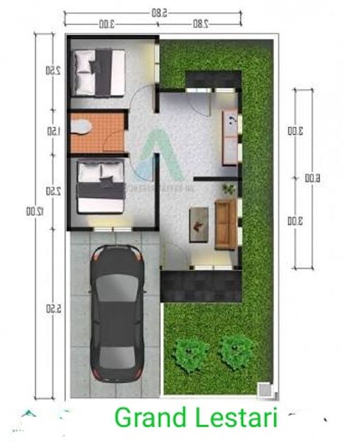 foto denah rumah tipe 36 perumahan Grand Lestari