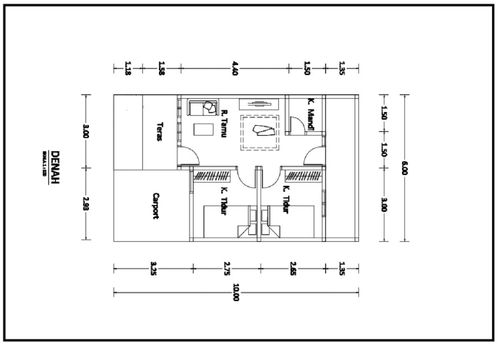 foto denah rumah tipe Sakura 36/60 perumahan WIRATAMA RESIDENCE