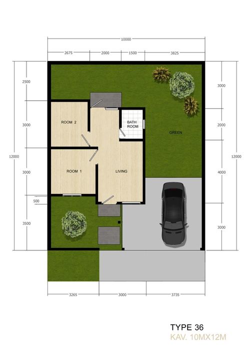 foto denah rumah tipe 36 perumahan PERUMAHAN ALAM SEJAHTERA