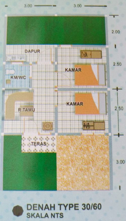 foto denah rumah tipe Nurbaety subsidi perumahan PERUM NURBAETY REGENCY