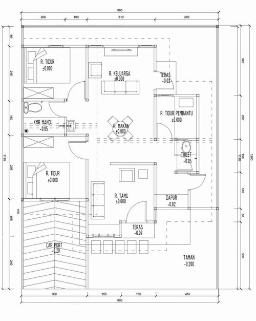 foto denah rumah tipe Semi T.64/96 perumahan PURI DINAR LESTARI
