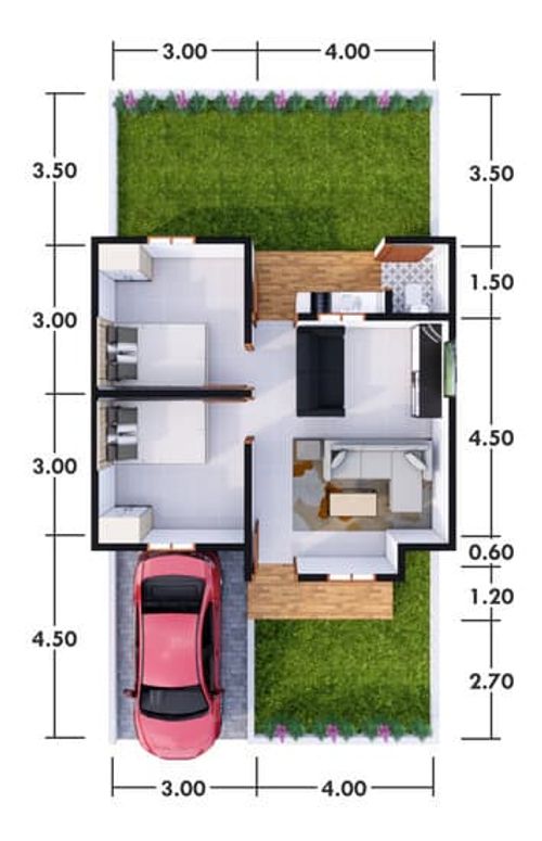 foto denah rumah tipe 50/98 perumahan Permata Indah