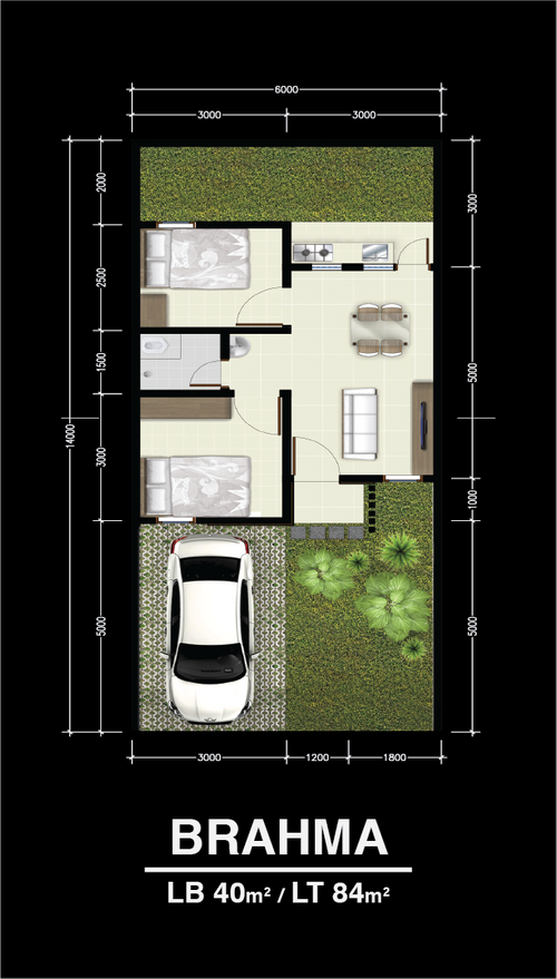 foto denah rumah tipe 40 perumahan MAHAMERU RESIDENCE