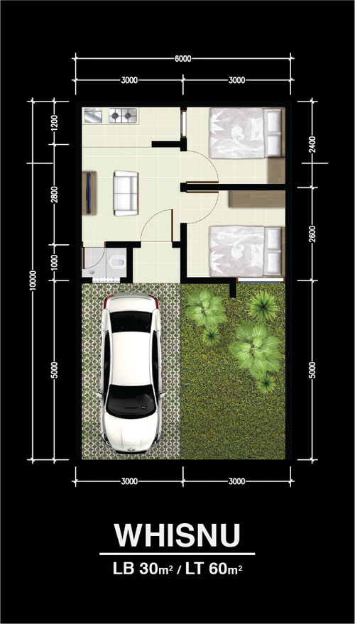 foto denah rumah tipe 30 perumahan MAHAMERU RESIDENCE