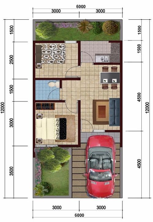 foto denah rumah tipe CULTER SUTERA GARDENIA perumahan Grand Sutera Cilegon