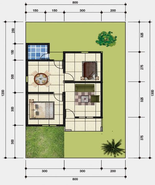 foto denah rumah tipe 36 perumahan GREEN GARDEN REGENCY 