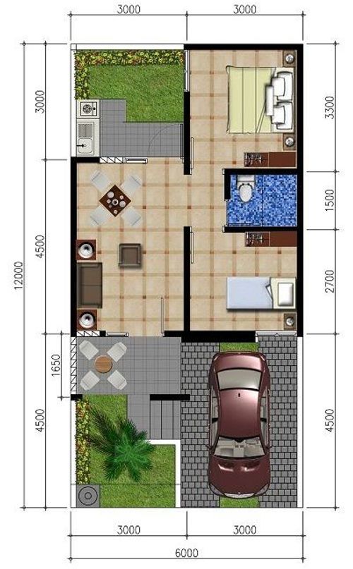 foto denah rumah tipe 38/72 perumahan Pesona Beber Regency