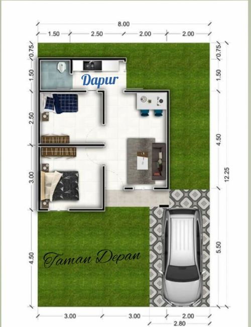 foto denah rumah tipe Bersubsidi perumahan PESONA AKBAR ASRI