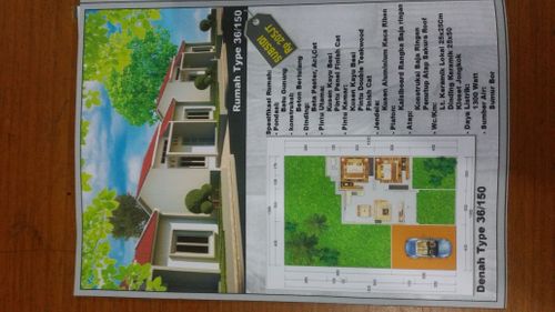 foto denah rumah tipe 36/150 perumahan Aimo Permai