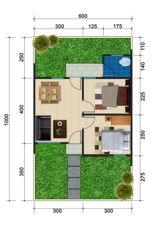 foto denah rumah tipe HOEK perumahan Grand Sutera Cilegon