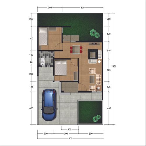 foto denah rumah tipe 45/112 perumahan Garden View Subang
