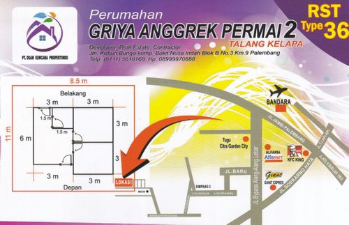 foto denah rumah tipe subsidi perumahan GRIYA ANGGREK PERMAI