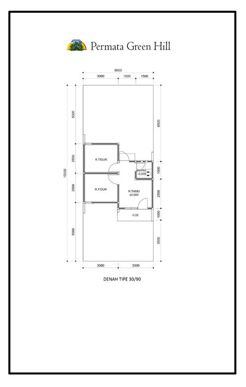 foto denah rumah tipe T30 perumahan Permata Green Hill