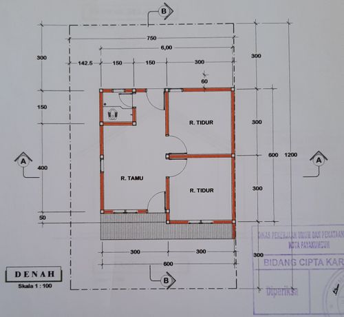 foto denah rumah tipe 36 perumahan Payobasung Regence