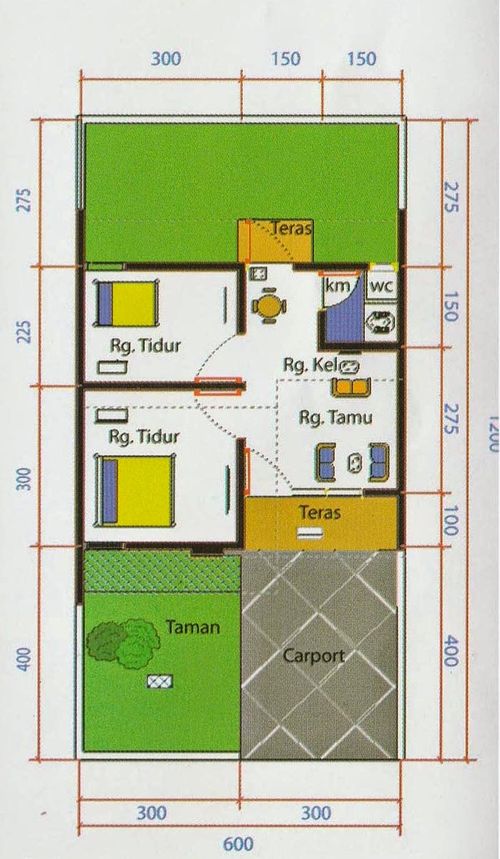 foto denah rumah tipe 30/72 perumahan Perumahan Griya Widengan Indah
