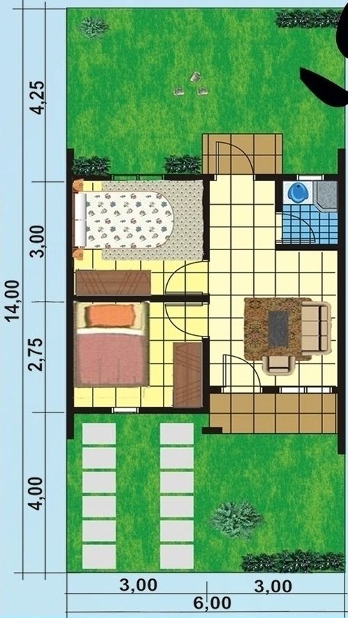 foto denah rumah tipe 36/84 perumahan Perumahan Griya Widengan Indah