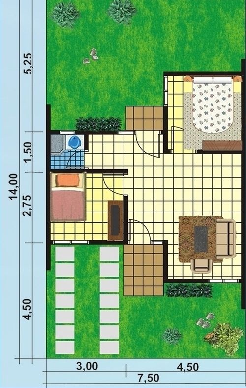 foto denah rumah tipe 45/105 perumahan Perumahan Griya Widengan Indah