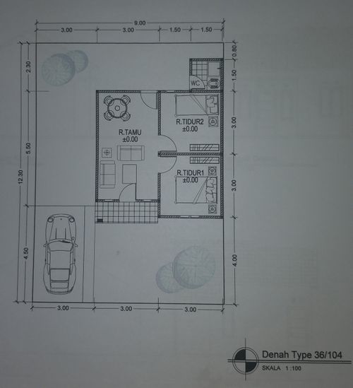foto denah rumah tipe 36/100 perumahan Kaisar Residence