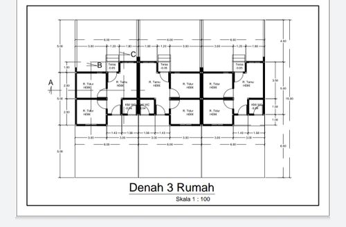 foto denah rumah tipe Deret perumahan Bello Regency