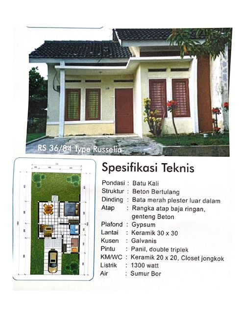foto denah rumah tipe RS 36-84 perumahan Perumnas Pesona Cirebon Regency