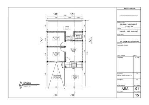 foto denah rumah tipe 30 perumahan Rubyland Residence