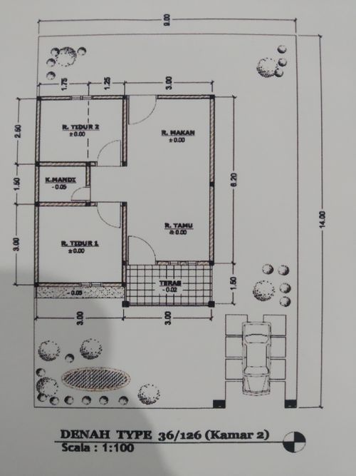foto denah rumah tipe 36 perumahan GRIYA AGUNG PERMAI II
