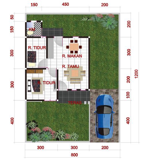 foto denah rumah tipe 36/96 perumahan Nusantara sumatera