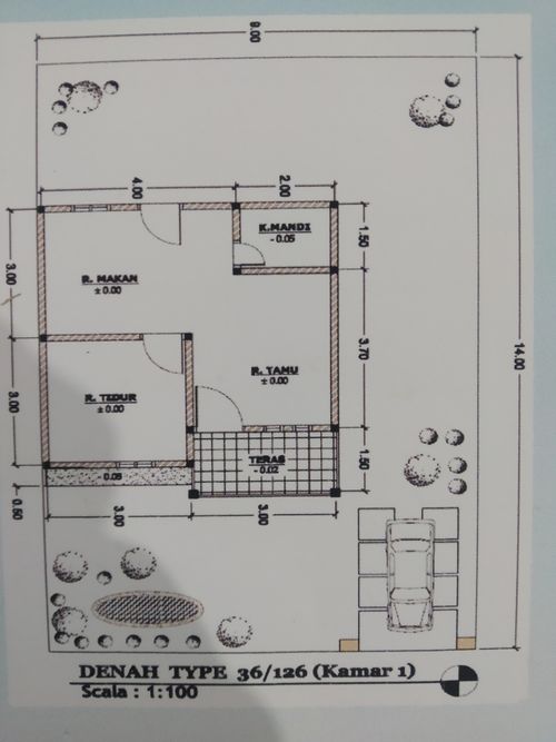 foto denah rumah tipe 36 perumahan GRIYA AGUNG PERMAI II