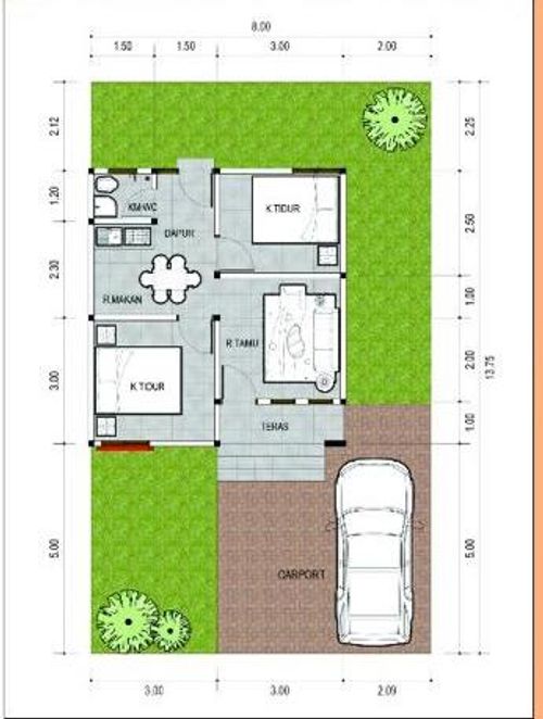 foto denah rumah tipe 36 perumahan Aiman Regency