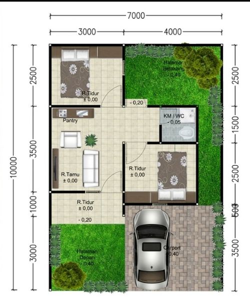 foto denah rumah tipe 30/70 perumahan SEMANGGI GRAND CITY