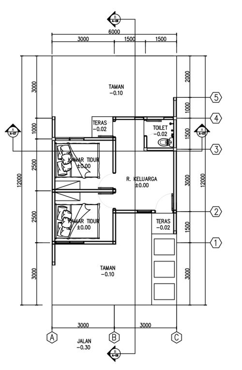 foto denah rumah tipe T.30 perumahan PERUMAHAN ASRI LESTARI RESIDENCE