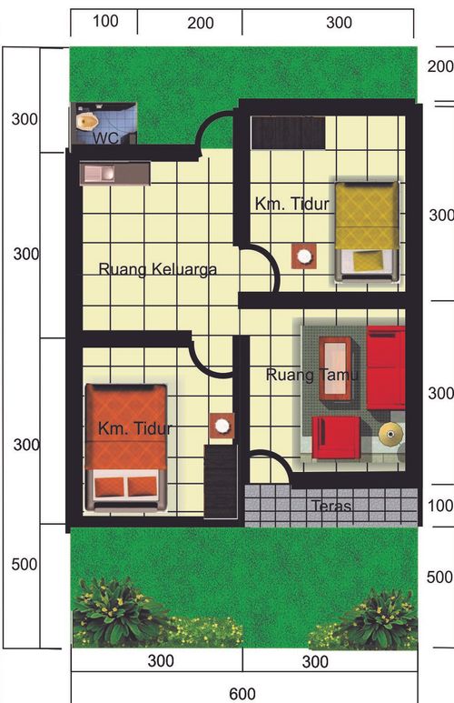 foto denah rumah tipe 36 perumahan PERUMAHAN ASNAM