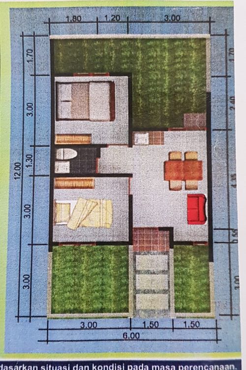 foto denah rumah tipe 36/Flpp perumahan GREEN VALLEY