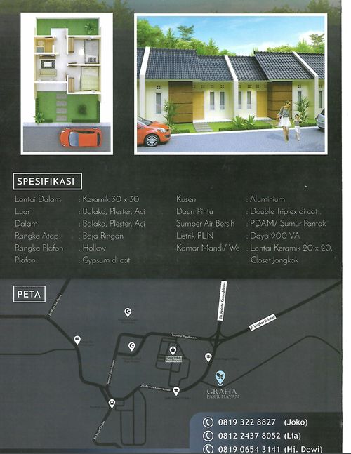 foto denah rumah tipe 27 perumahan GRAHA PASIR HAYAM