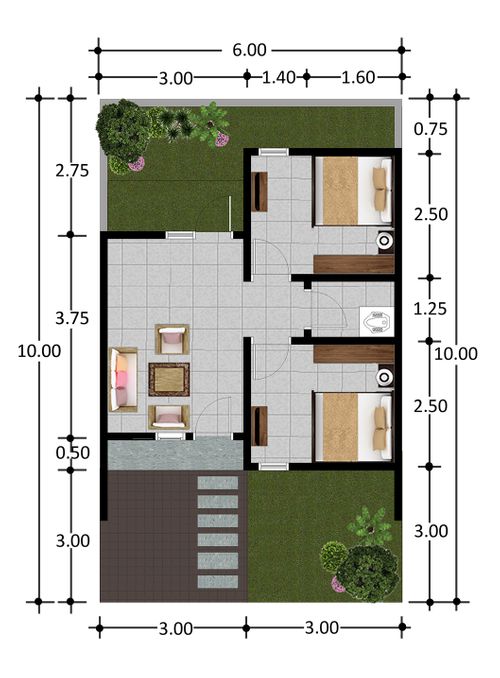 foto denah rumah tipe 30 perumahan Senayan Garden