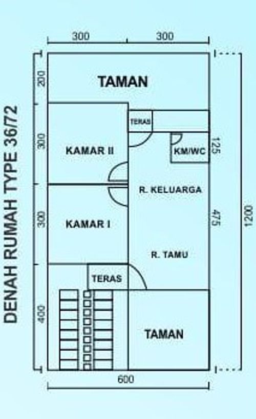 foto denah rumah tipe 36/72 perumahan ARAYA RESIDENCE